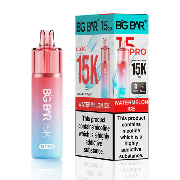 Big Bar Pro 15K Puffs Prefilled Pod Kit - Box of 5 - Watermelon Ice | Wholesale UK