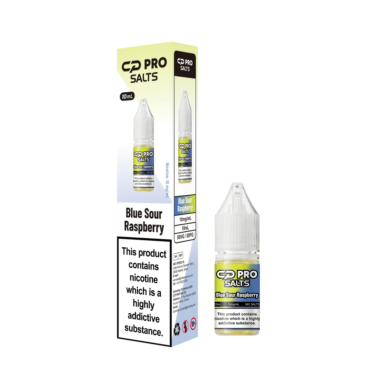 CP Pro CP Nic Salt E-Liquid - 10mg & 20mg - Box of 10 - Blue Sour Raspberry Scaled | Wholesale UK