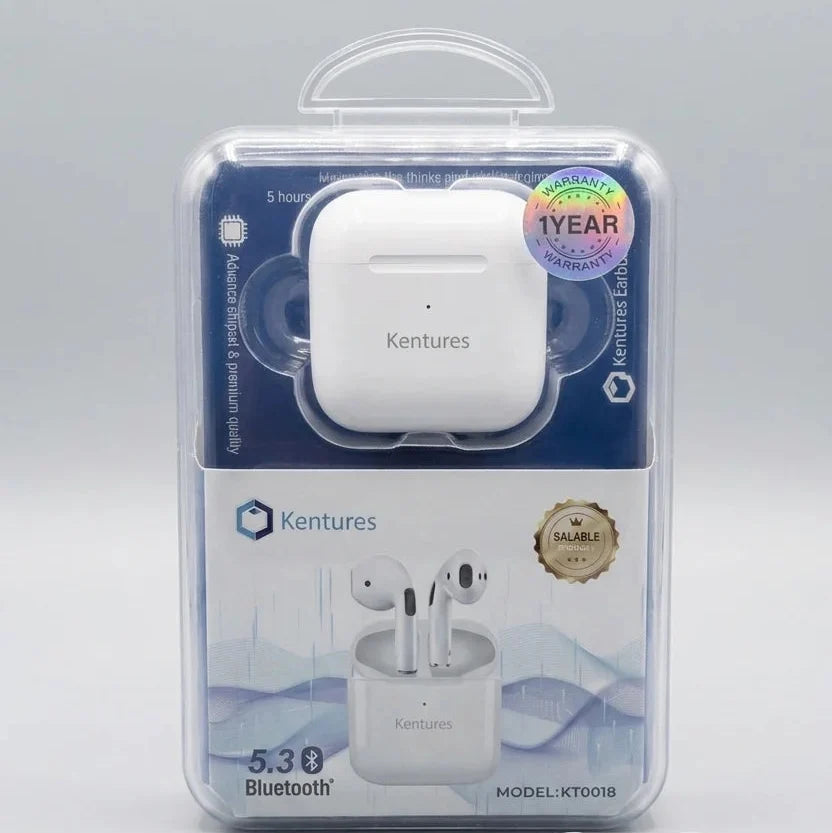 Wireless Earbuds Bluetooth 5.3 Headphones w/ Charging Case White