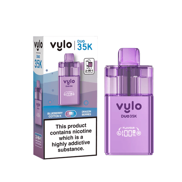 Vylo Duo 35k Prefilled 2 in 1 Pod Kit - Box of 5 - Blueberrycottonk | Wholesale UK