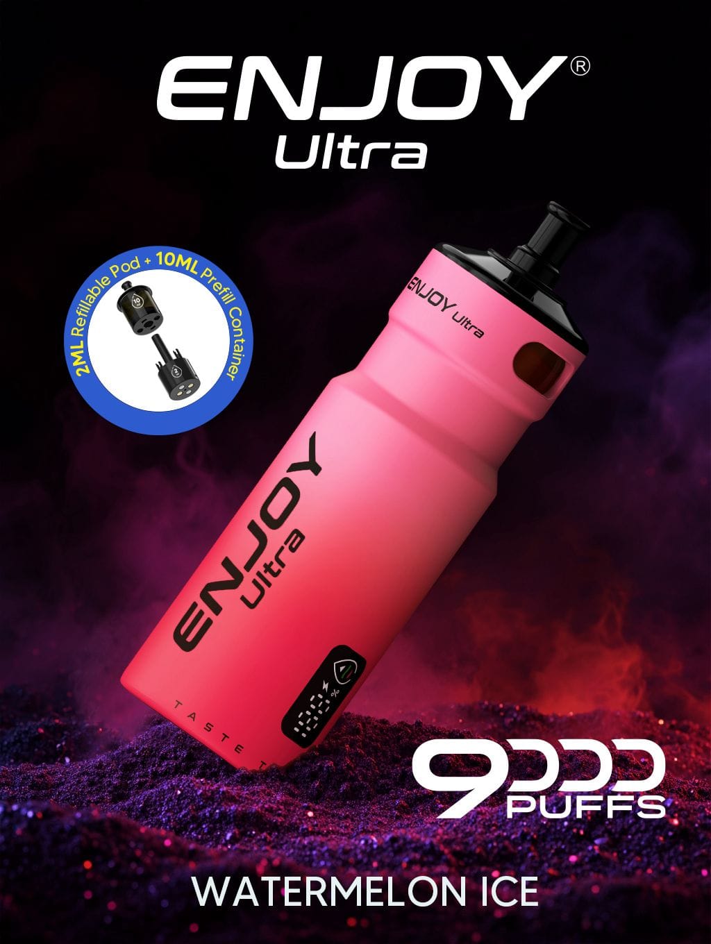 Enjoy Ultra 9K Prefilled Kit - Box Of 5 - Watermelonice | Wholesale UK