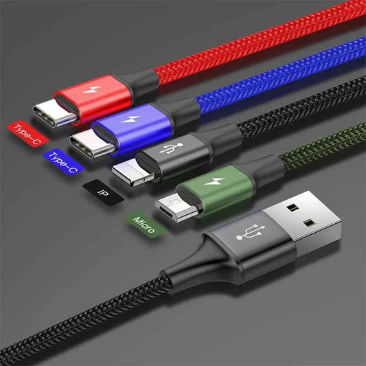 4-in-1 Braided Fast Charging & Sync Cable