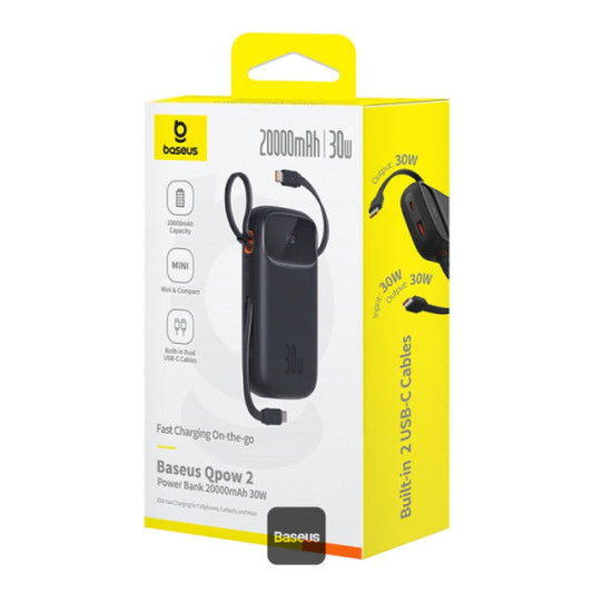 Fast Charging Power Bank - Built-in Dual Cables & LED Display