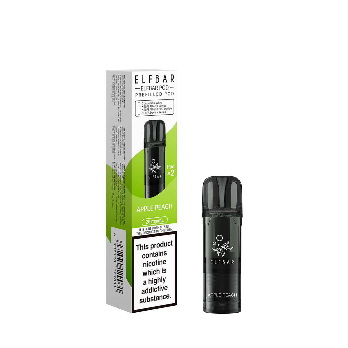 Elf Bar 600 Prefilled Pods (Pack of 2) - Box of 10
