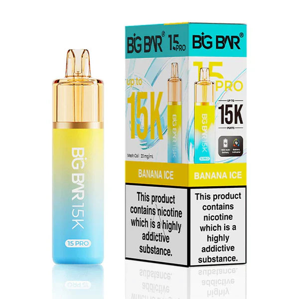 Big Bar Pro 15K Puffs Prefilled Pod Kit - Box of 5 - Banana Ice | Wholesale UK