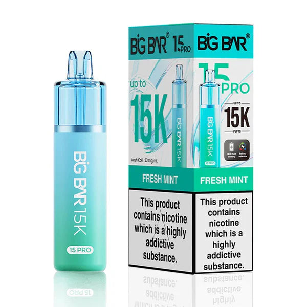 Big Bar Pro 15K Puffs Prefilled Pod Kit - Box of 5 - Fresh Mint | Wholesale UK