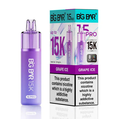 Big Bar Pro 15K Puffs Prefilled Pod Kit - Box of 5 - Grape Ice | Wholesale UK