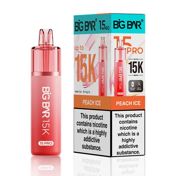 Big Bar Pro 15K Puffs Prefilled Pod Kit - Box of 5 - Peach Ice | Wholesale UK