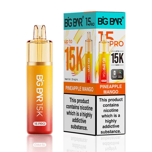 Big Bar Pro 15K Puffs Prefilled Pod Kit - Box of 5 - Pineapple Mango | Wholesale UK