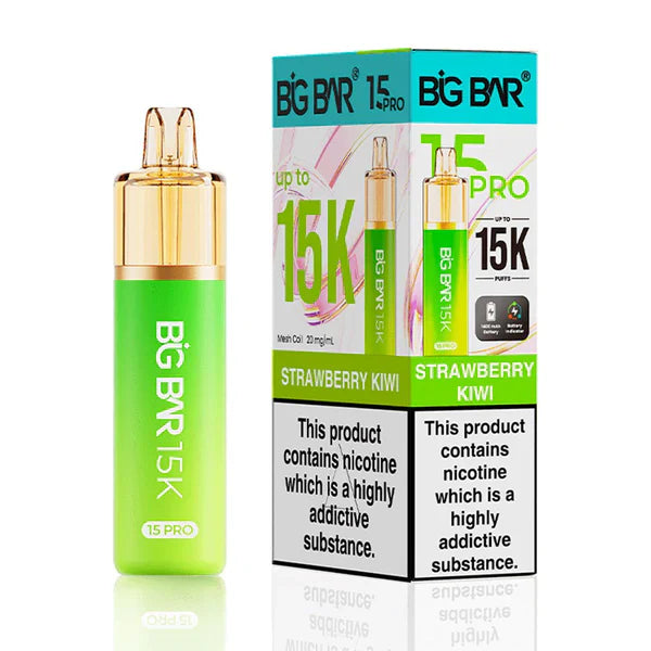 Big Bar Pro 15K Puffs Prefilled Pod Kit - Box of 5 - Strawberry Kiwi | Wholesale UK