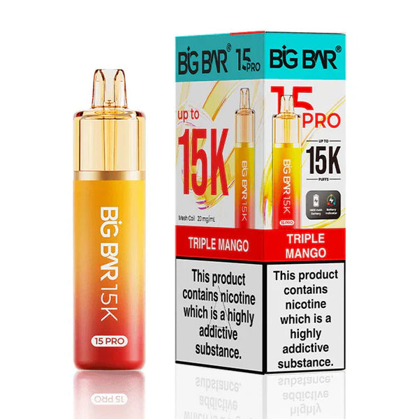 Big Bar Pro 15K Puffs Prefilled Pod Kit - Box of 5 - Triple Mango | Wholesale UK