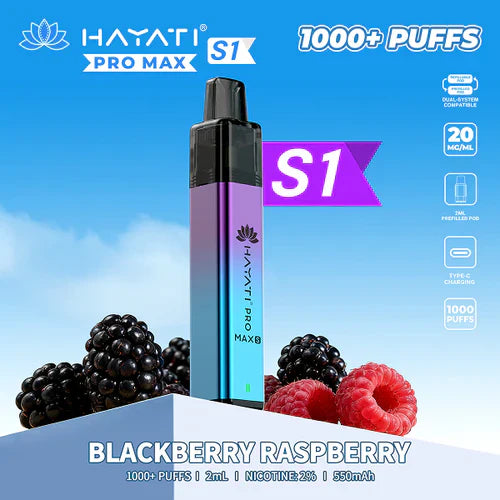 Hayati Pro Max+ S1 1000 Puffs Prefilled Kit - Box of 10
