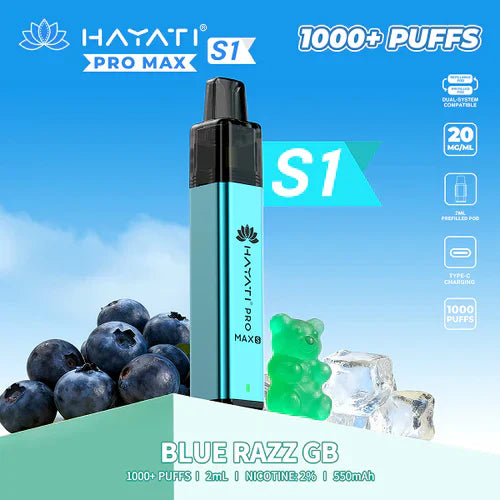 Hayati Pro Max+ S1 1000 Puffs Prefilled Kit - Box of 10