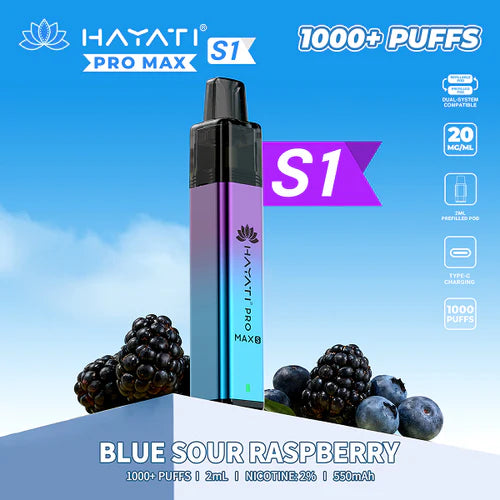 Hayati Pro Max+ S1 1000 Puffs Prefilled Kit - Box of 10