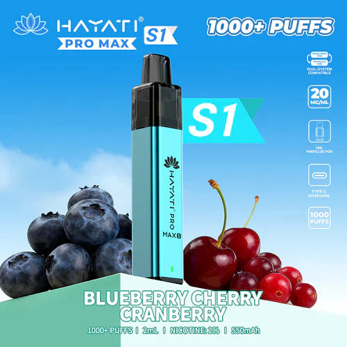 Hayati Pro Max+ S1 1000 Puffs Prefilled Kit - Box of 10