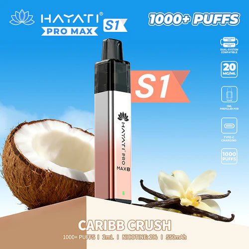 Hayati Pro Max+ S1 1000 Puffs Prefilled Kit - Box of 10