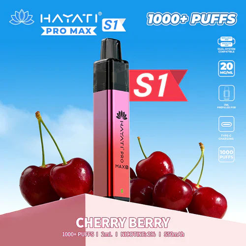Hayati Pro Max+ S1 1000 Puffs Prefilled Kit - Box of 10