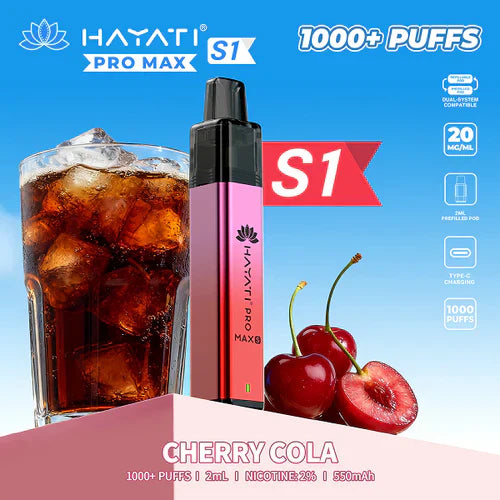 Hayati Pro Max+ S1 1000 Puffs Prefilled Kit - Box of 10