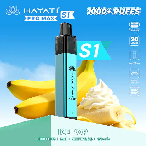 Hayati Pro Max+ S1 1000 Puffs Prefilled Kit - Box of 10