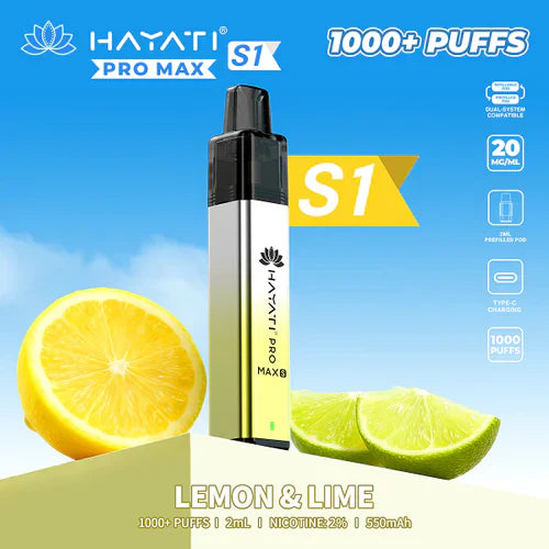 Hayati Pro Max+ S1 1000 Puffs Prefilled Kit - Box of 10