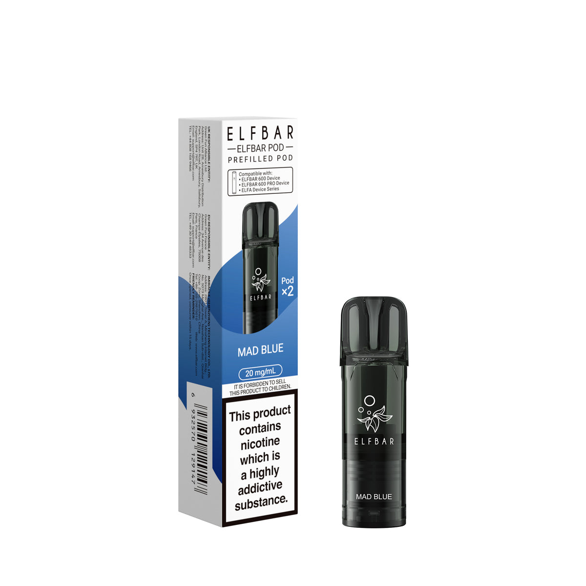 Elf Bar 600 Prefilled Pods (Pack of 2) - Box of 10