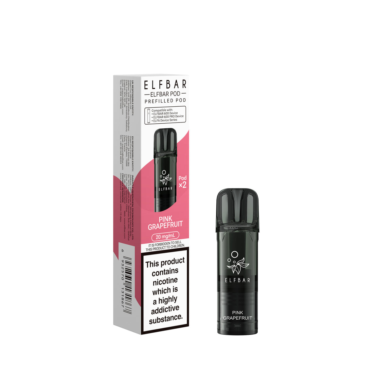 Elf Bar 600 Prefilled Pods (Pack of 2) - Box of 10