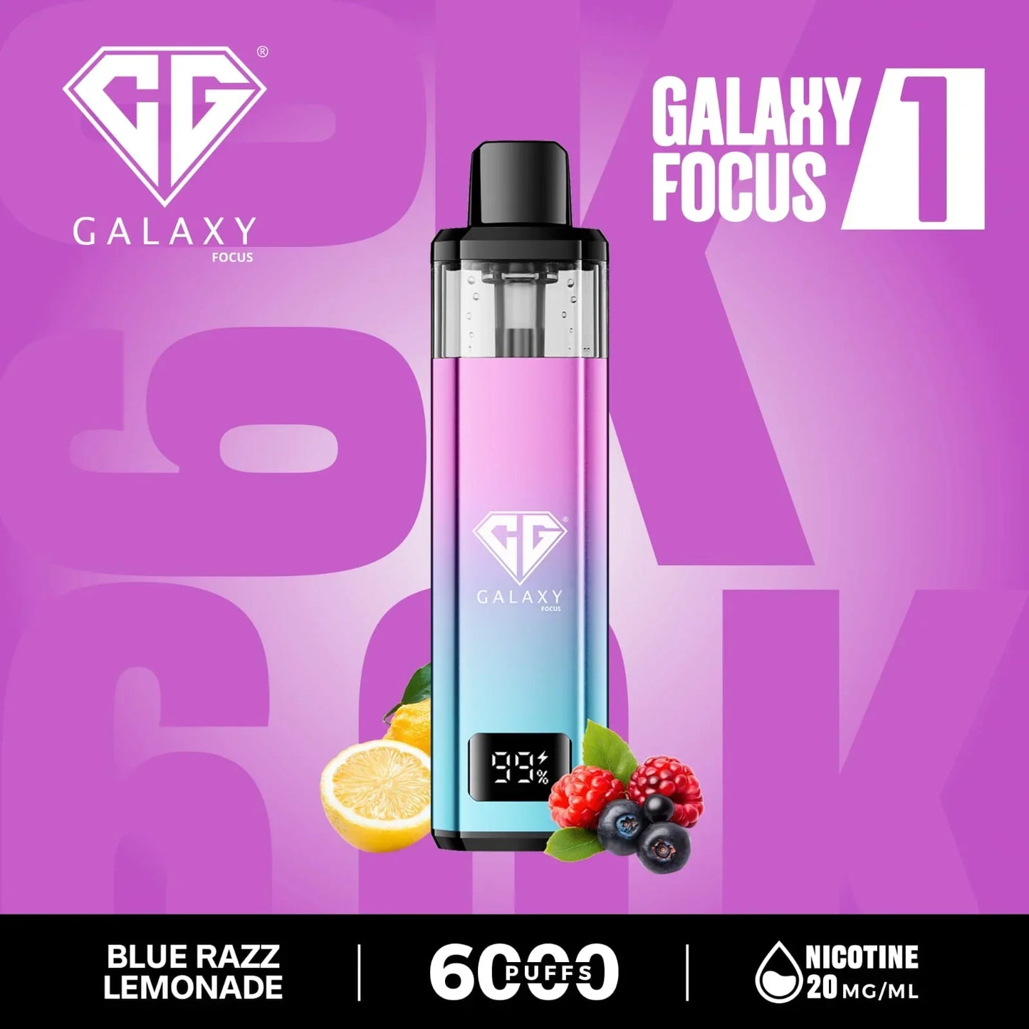 Crystal Galaxy Focus1 6k Puffs Prefilled Pod Kit - Box of 5