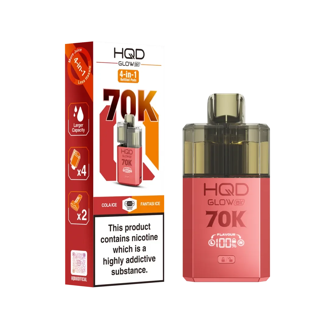 HQD Glow Air 70K Prefilled Pod Kit - Box of 5