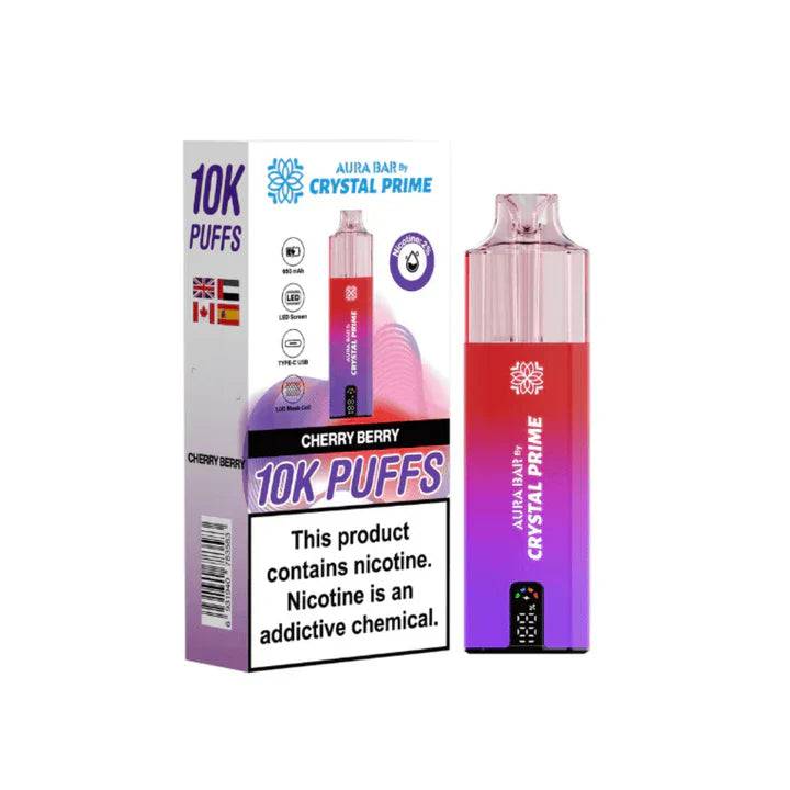 Crystal Prime Aura Bar 10000 Prefilled Pod Kit -Box of 5