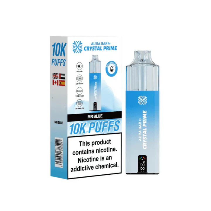 Crystal Prime Aura Bar 10000 Prefilled Pod Kit -Box of 5