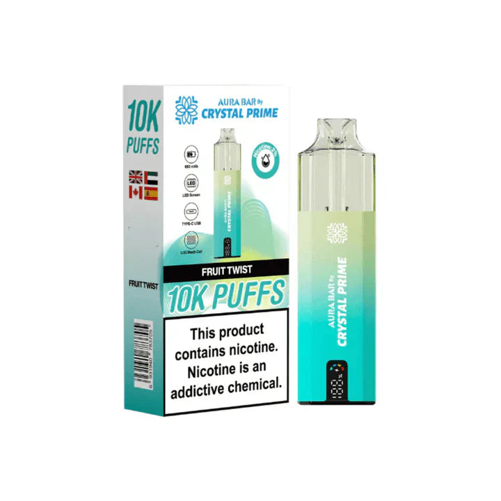 Crystal Prime Aura Bar 10000 Prefilled Pod Kit -Box of 5