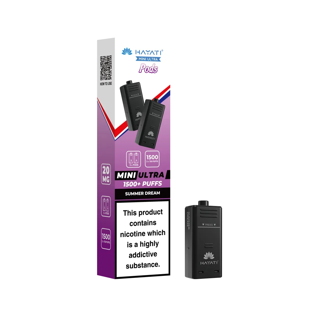 Hayati Mini Ultra 1500 Prefilled Pods (2x750 Puffs) - Box of 5