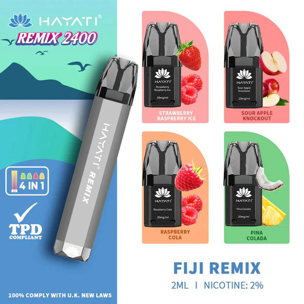 Hayati Remix 2400 Puffs 4 in 1 Prefilled Kit - Box Of 5
