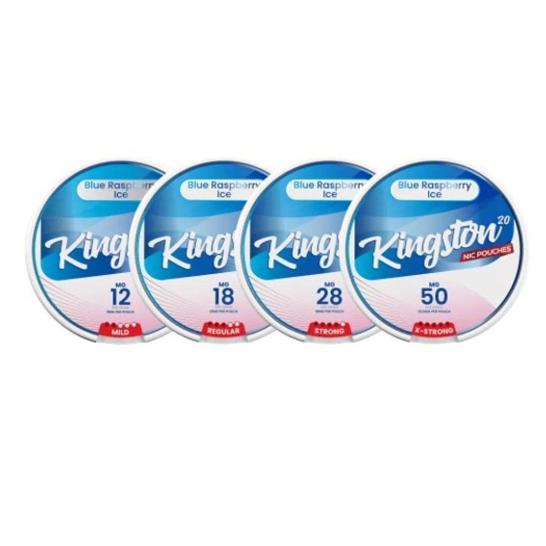 Kingston Blue Raspberry Ice Nicotine Pouches - Pack Of 10