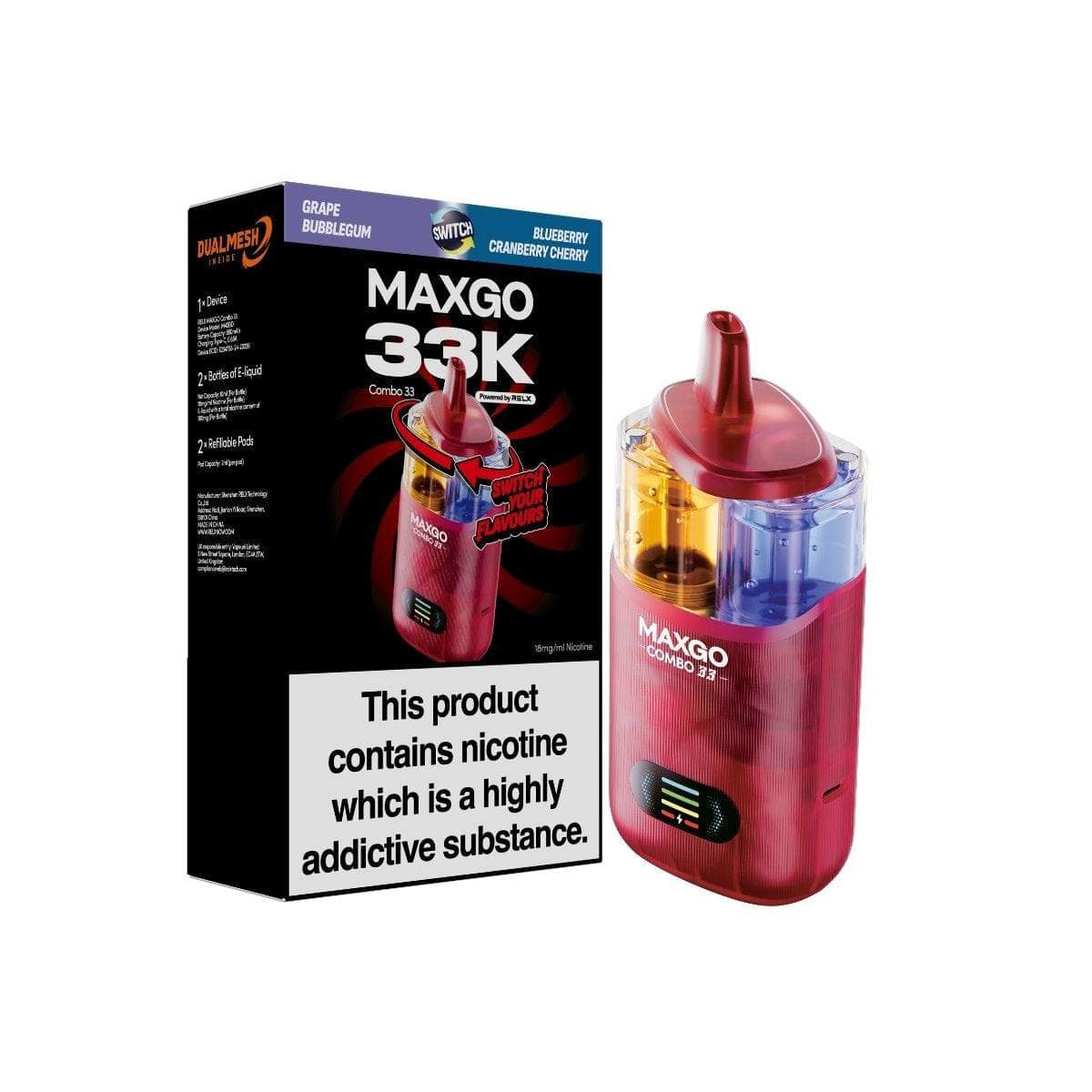 RELX MAXGO Combo 33000 Prefilled Kit - Box Of 5