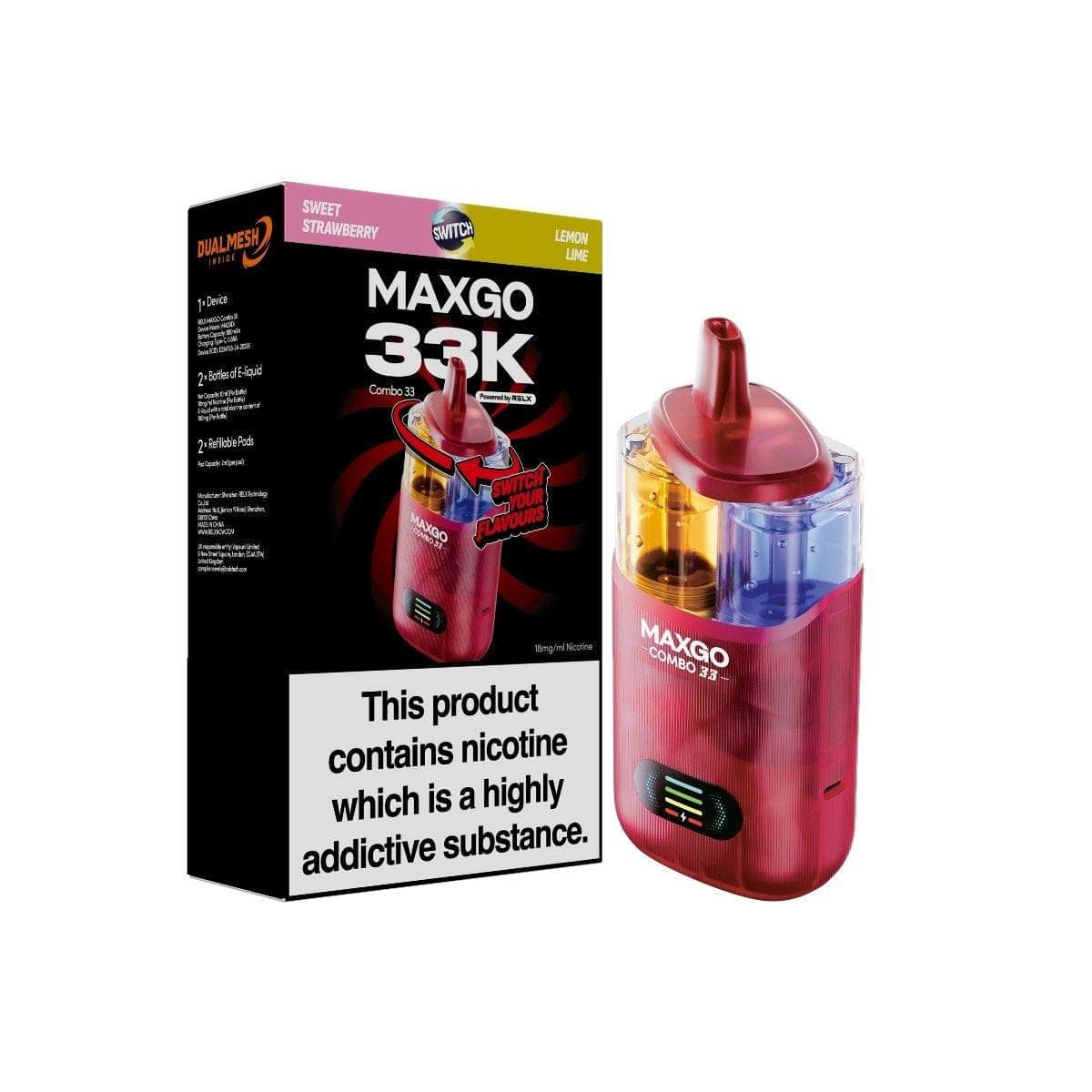 RELX MAXGO Combo 33000 Prefilled Kit - Box Of 5