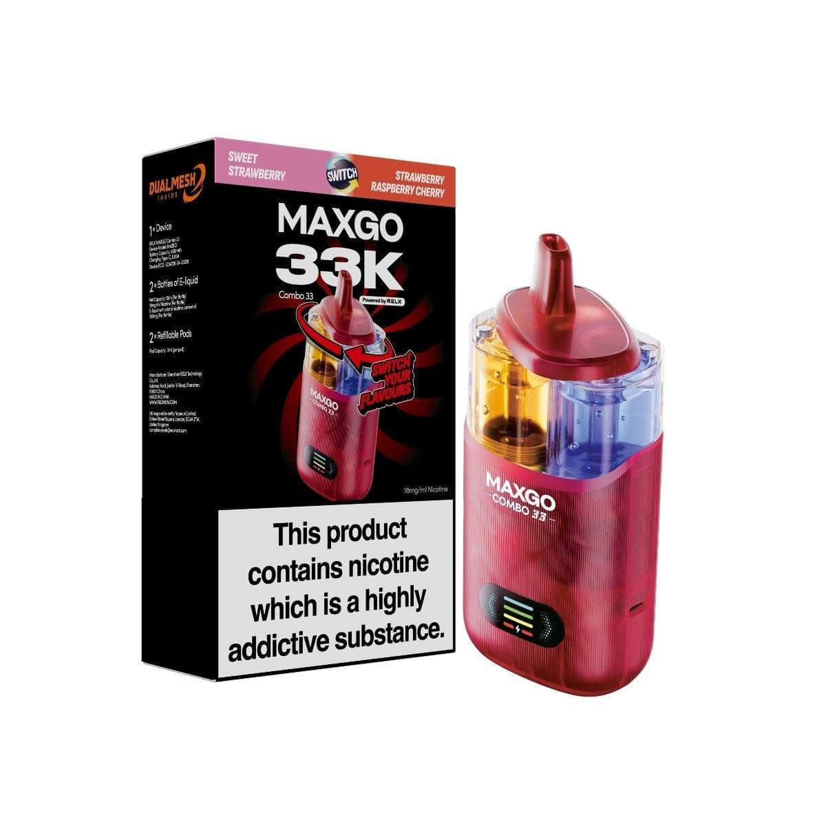 RELX MAXGO Combo 33000 Prefilled Kit - Box Of 5