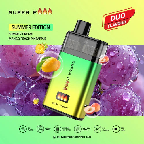 Superfire Ultra Fusion 60K Prefilled Pod Kit -Box of 5