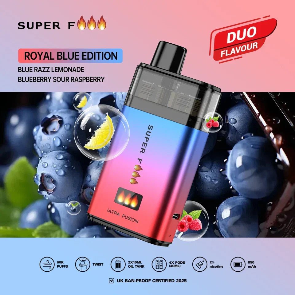 Superfire Ultra Fusion 60K Prefilled Pod Kit -Box of 5