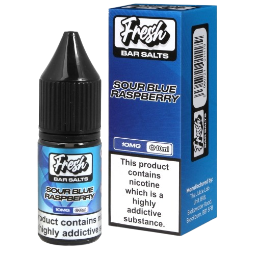 Sour Blue Raspberry Nic Salt E-Liquid by Fresh Bar - Box of 10
