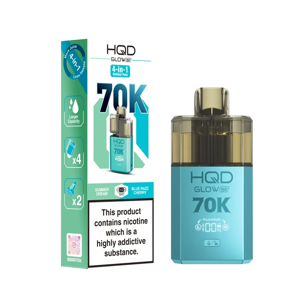 HQD Glow Air 70K Prefilled Pod Kit - Box of 5